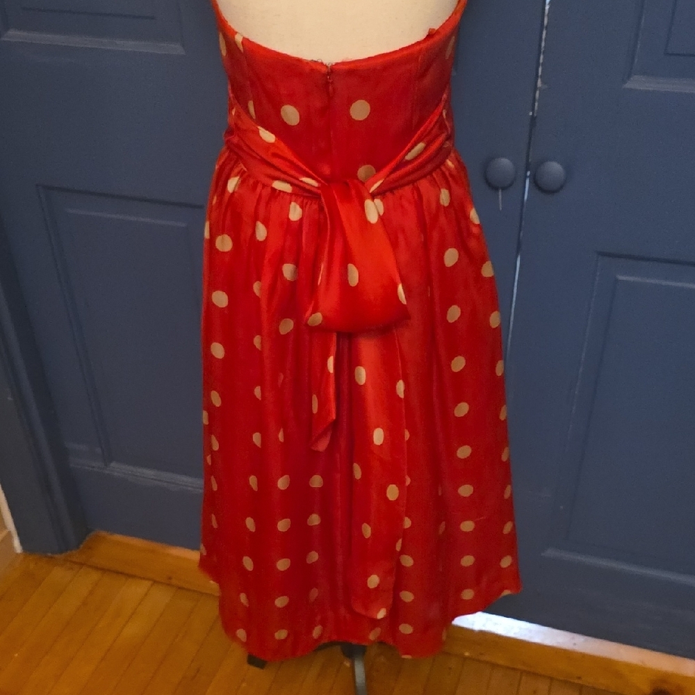 Buy 2 Get 1 FreeRARE Vintage Sample J. Crew Strapless Silk Organza Polka Dot 4 6 - Picture 4 of 16